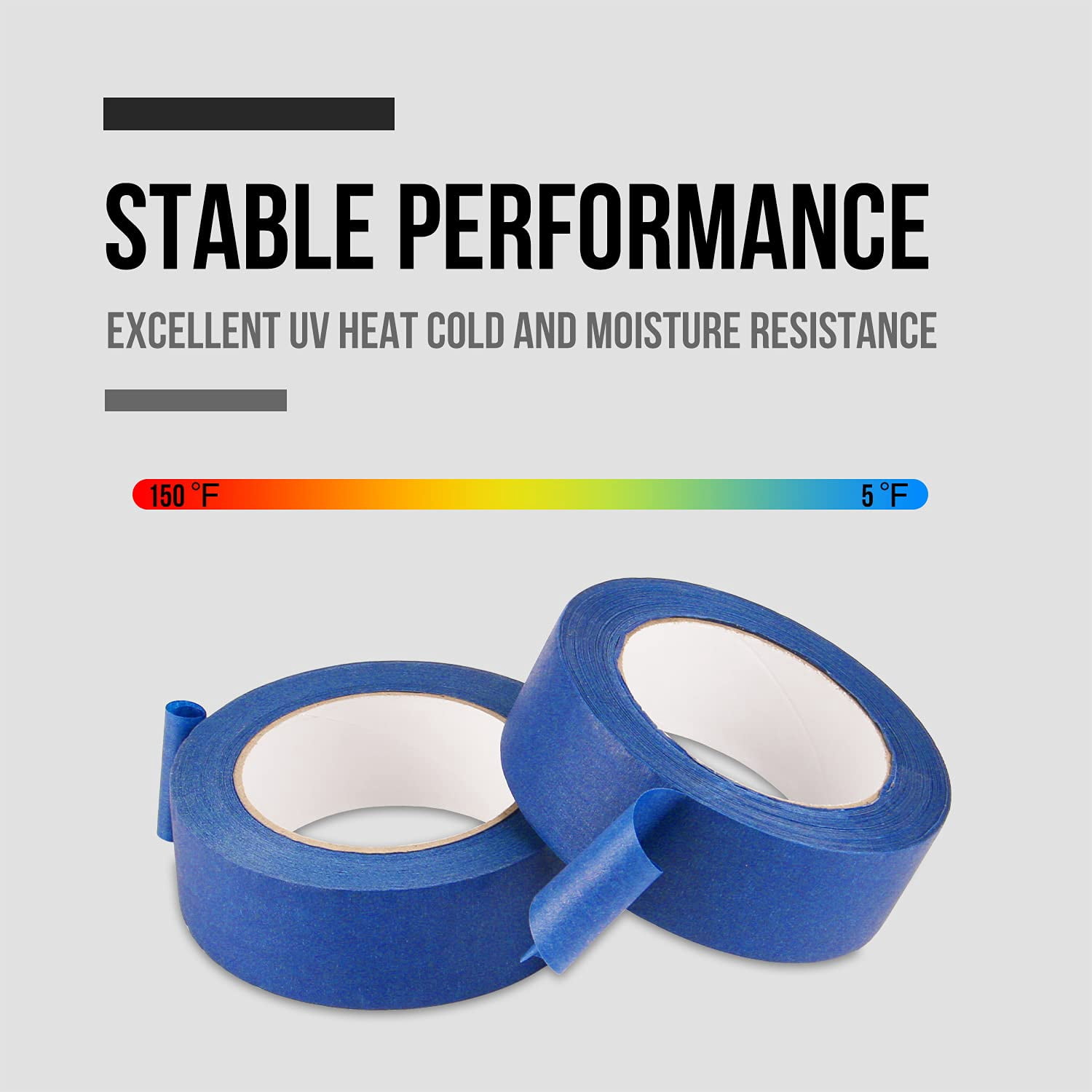 Painters Tape Wide 1.5 inches, Masking Blue Painters Tape Bulk Pack, 6 Rolls x 1.5 inches x 55 Yards (330 Total Yards)
