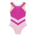 thumbnail image 5 of Alvivi Kids Girls Sparkling Sleeveless Leotard Gymnastics Mesh Splice Bodysuit Performance Costume Hot Pink 6, 5 of 7