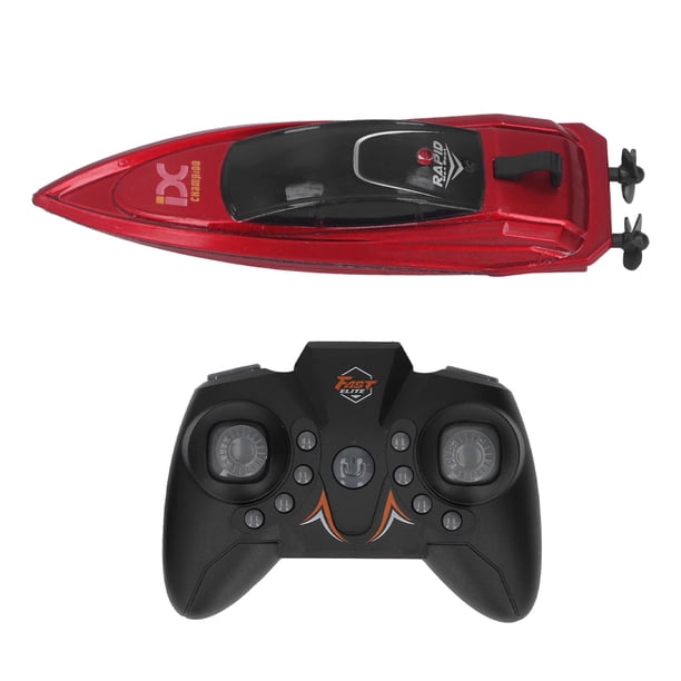 Barco de Control Remoto de 2,4G, Barco de Juguete eléctrico de Alta Velocidad USB, Mini Lancha rápida de Control Remoto a Prueba de Agua, Juguete Rojo