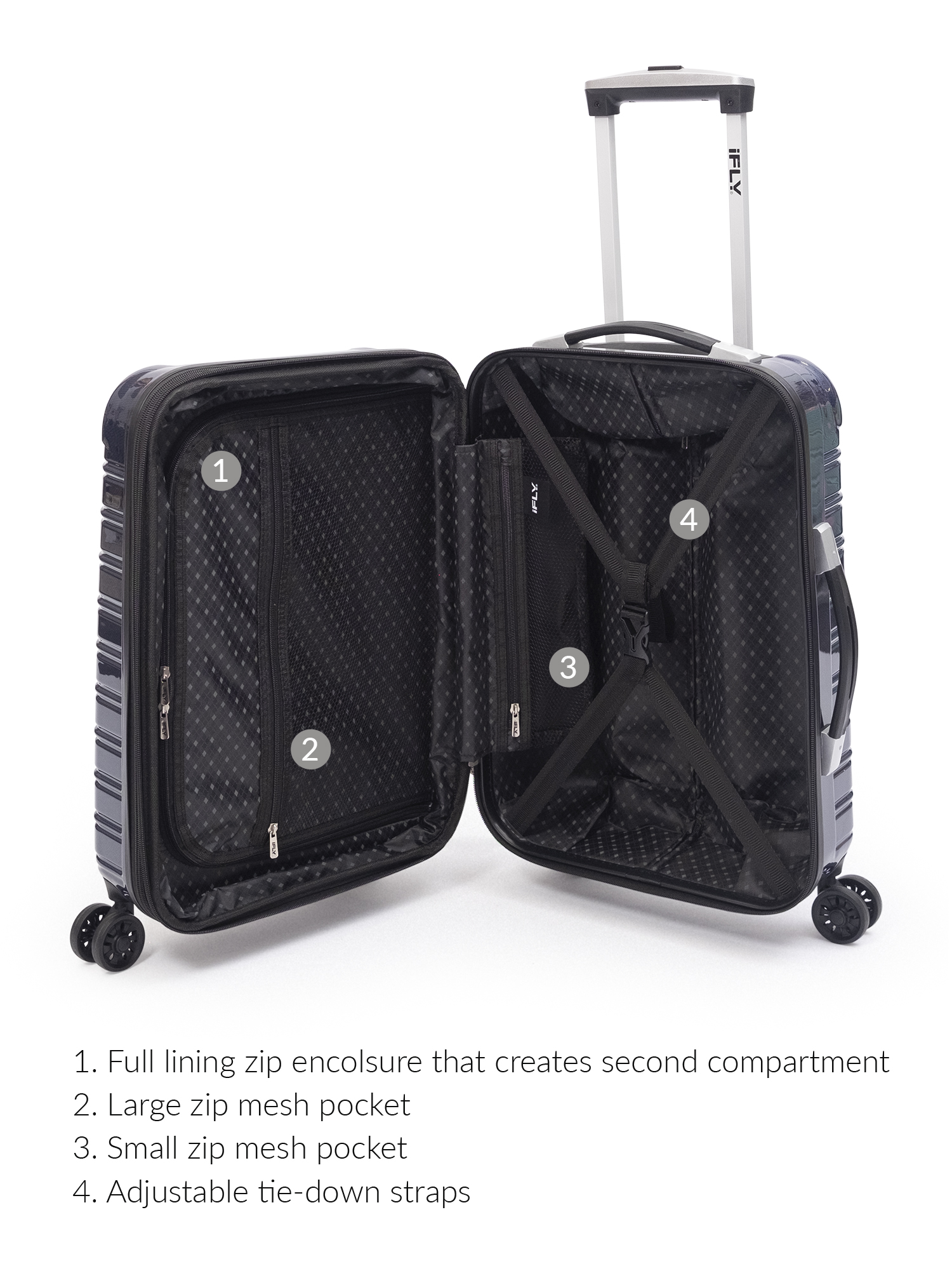 iFLY Online Exclusive Hard Sided Luggage Fibertech 20" & Travel Case - image 4 of 9