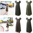 thumbnail image 5 of Vestido de maternidad Sunnimix Plisado Midi Manga Casquillo Color Sólido, 5 of 5