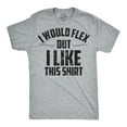 thumbnail image 1 of Mens I Would Flex But I Like This Shirt Funny Adult Working Out Gym Tee for Guys (Light Heather Grey) - M, 1 of 4