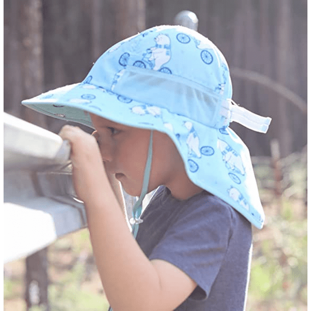 Kids Hats Toddlers Sun Hat UPF50+Bucket Outdoor Beach Play Sun Protection  Cap for Kids Ages 3~10 Girl Boy(Blue) R213