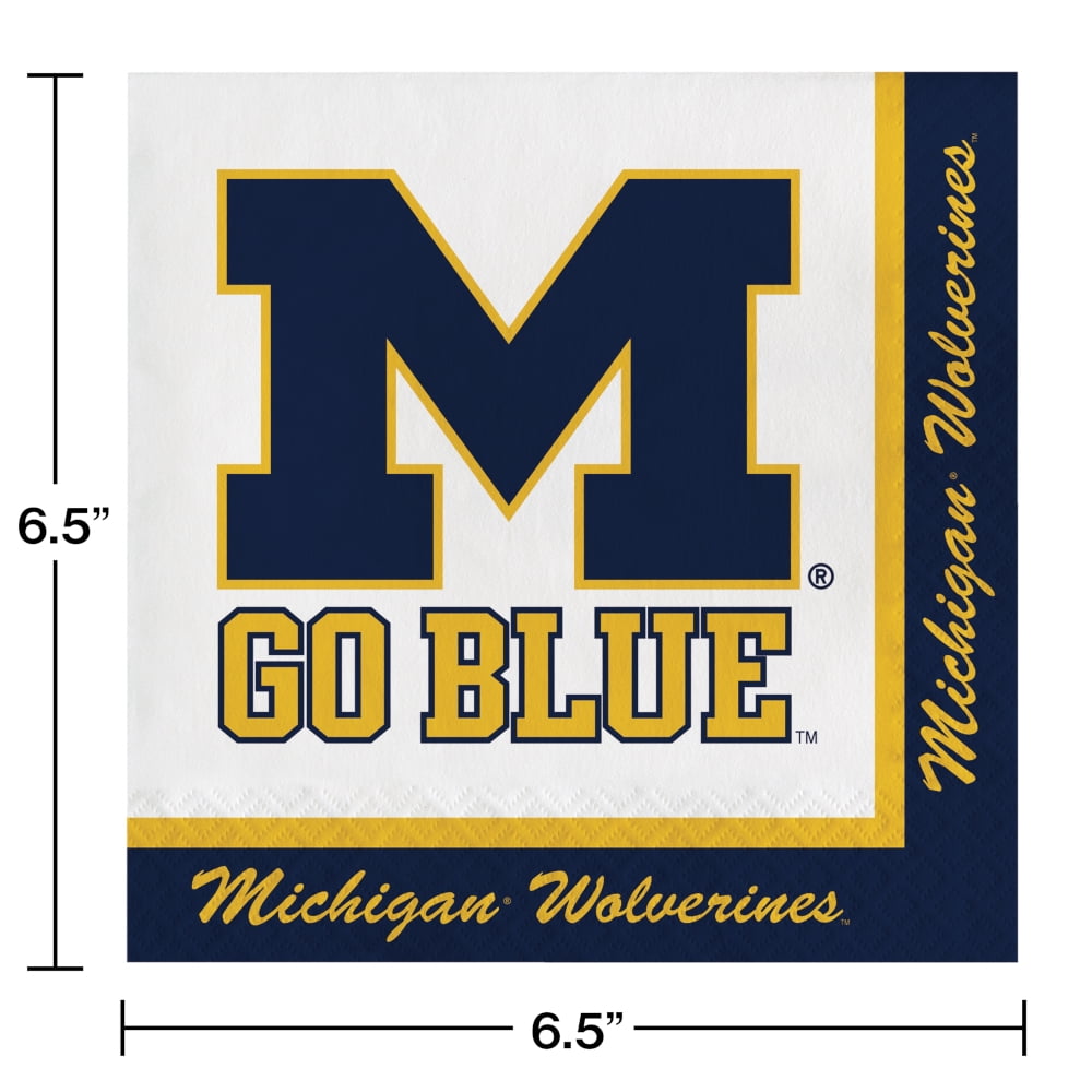 Creative Converting University of Michigan Paper Plate and Napkin Party Kit, Serves 16