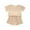 Khaki, variant on Edvintorg Toddler Baby Girl Clothing Sets Plain Color Round Neck Short Sleeve Tops T-Shirt Elastic Waist Shorts Suit 3Months-5Years Summer Children Clothes Girl