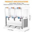 thumbnail image 3 of Whizmax Commercial Beverage Dispenser - 3 Tanks 14.25 Gallon 54L, 18 Liter Per Tank, 380W Stainless Steel Food Grade, with Thermostat Controller, 3 of 7