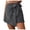 Grey, variant on Ladies Fashion Casual Solid Color Border Texture Design Solid Color Culottes Plaid Skirts S