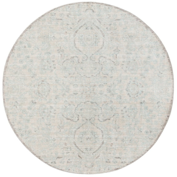 SAFAVIEH Windsor Ellery Oriental Area Rug, Cream/Aqua, 6' x 6' Round