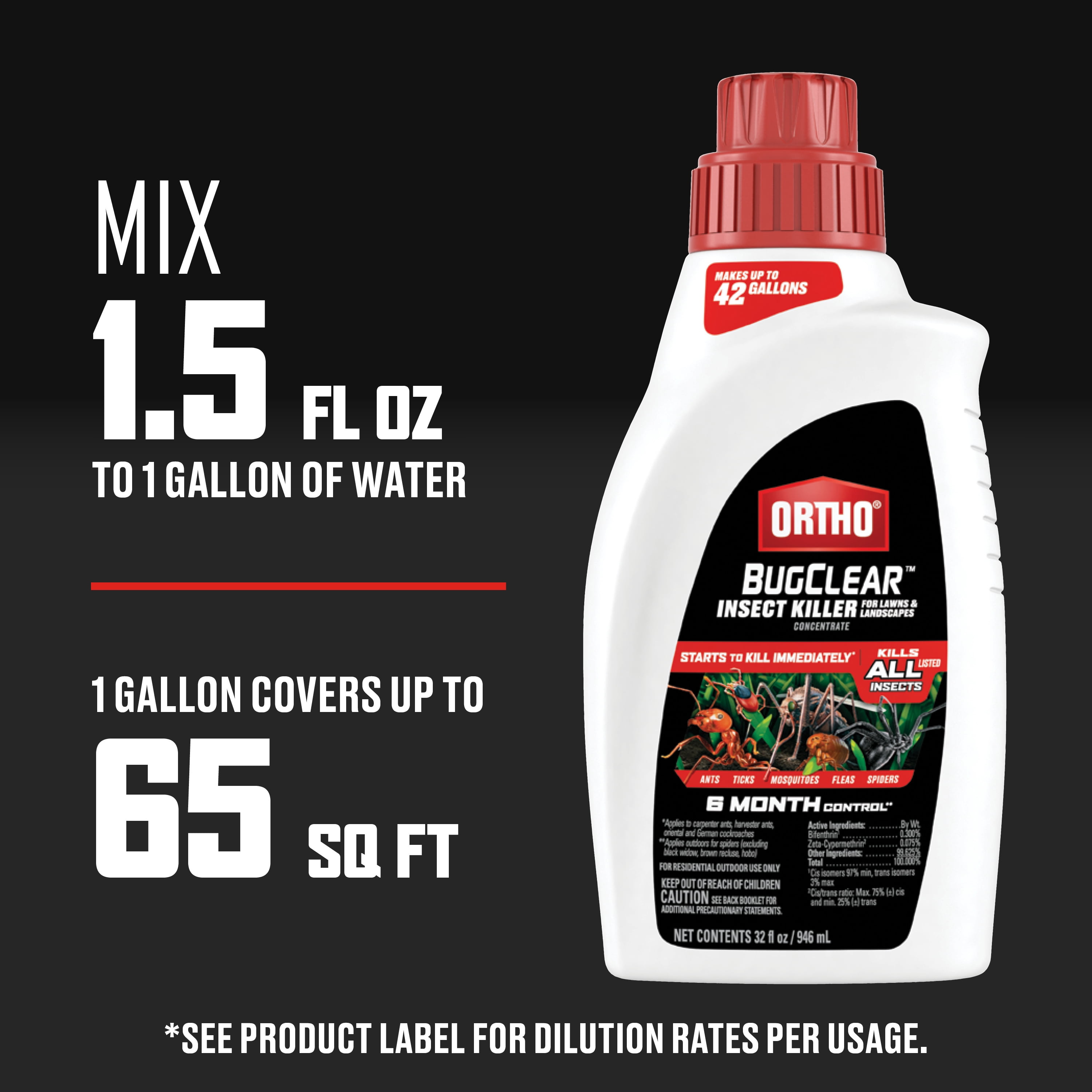 Ortho BugClear Insect Killer for Lawns and Landscapes Concentrate, 32 fl. oz.