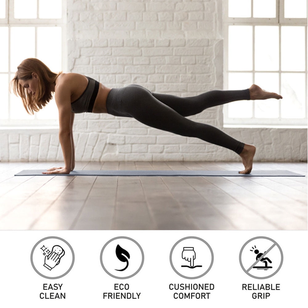 HolaHatha 72 x 24" High Density 0.5" Thick Non Slip Home Workout Yoga Mat
