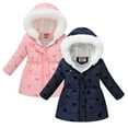 thumbnail image 2 of Zwiiyzr Boy's Girl's Long Coat Winter Jacket Kids Solid Color Outerwear Warm Parka Jacket Winter Coat 4-12 Years Pink, 2 of 8