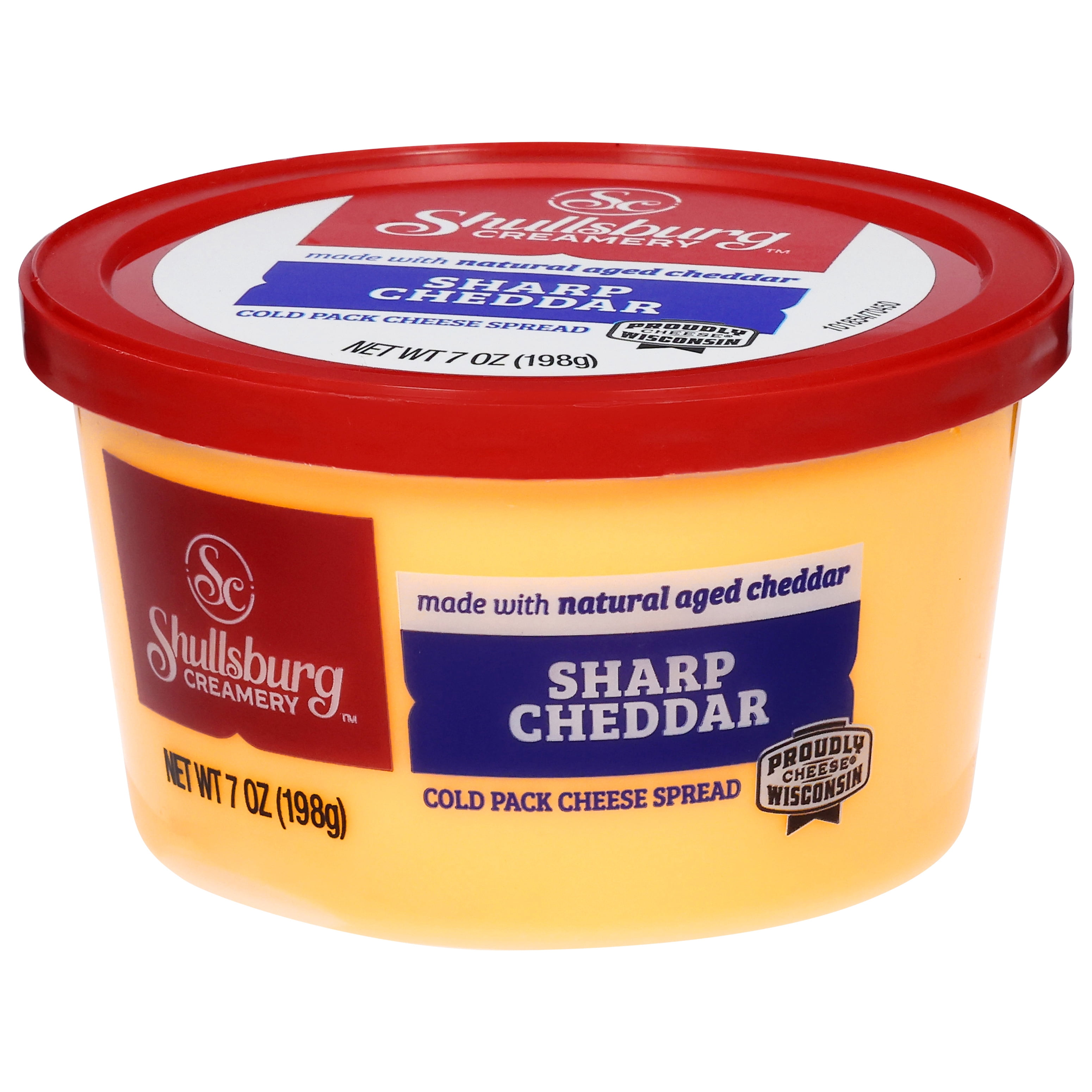 Shullsburg Creamery Sharp Cheddar Spreadable Cheese Spread, 7 oz, Tub, Refrigerated