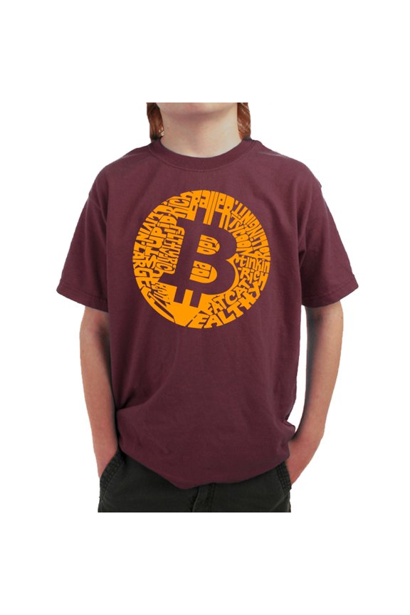 Boy's Word Art T-shirt - Bitcoin