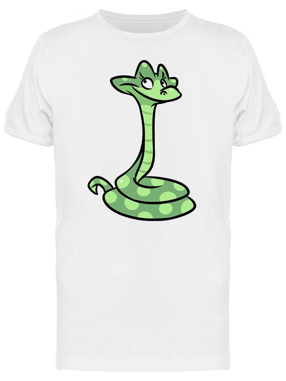 Green Python Snake Cartoon T-Shirt Men -Image by Shutterstock, Male 3X-Large