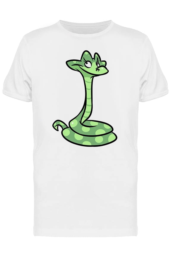 Green Python Snake Cartoon T-Shirt Men -Image by Shutterstock, Male 3X-Large