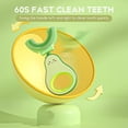 thumbnail image 5 of Cepillo de dientes en forma de niños, cepillo de dientes de silicona de grado alimenticio, cepillo de dientes para niños envolvente 360 para limpieza de dientes de profundidad completa para niños de 2 Feliz Sencillez, 5 of 5