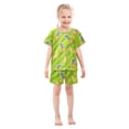 thumbnail image 3 of Banana and Pineapple Pattern Summer Pajama Set Soft Cotton Short Sleeve Sleepwear 2PCS Pajama Sets Breathable Lounge Set Size 12Y, 3 of 7