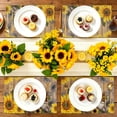 thumbnail image 2 of Stegali Summer Gnome Sunflower Linen Placemats, 12x18 Inch Table mats Set of 4, 2 of 7