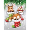 thumbnail image 1 of Cuadros Decorativos Kit de diamantes de imitación de taladro redondo completo de animales de Navidad de pintura de diamantes (LD655) Likrtyny embutido en tela, 1 of 6