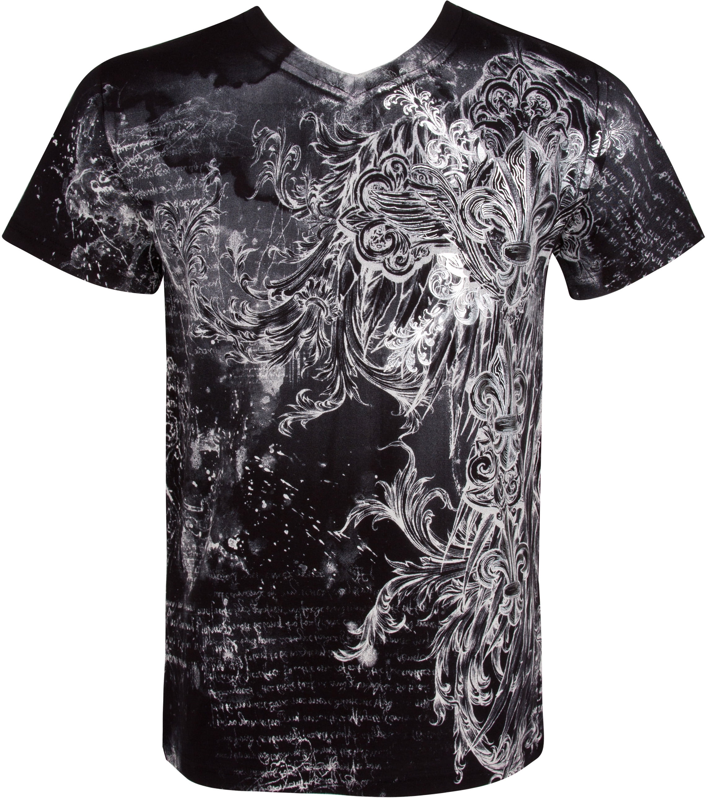 Sakkas Men's Cotton T-Shirt - Eagle Sword And Chains Graphic Tee With Metallic Accents, Various Sizes
