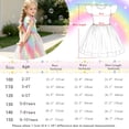 thumbnail image 7 of AmzBarley Girls Rainbow Mermaid Scale Flutter Sleeve Tulle Dress, Colorful Print Casual Princess Tutu Dress for Toddler Girls 5-6 Years, 7 of 7