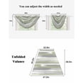 thumbnail image 5 of Sage Green Sheer Waterfall Valance Curtains for Window, Modern Abstract Grey Striped Art Rod Pocket Sheer Topper Swag Curtains for Living Room, Kitchen 38.5"W x 47.2"L, 2 Panels, 5 of 7