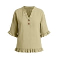 thumbnail image 6 of Summer Tops for Women Kelon Women's Tops Short Sleeve Shirts V Neck Boho Tops Business Casual Fashion Outfit Going Out Outfits Y2k Clothes, S, 6 of 6