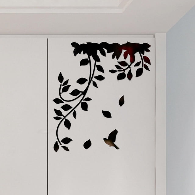 Fiudx Pegatina de Espejo con Forma de Ojo de Bambú, Diseño Acrílico Moderno, Decoración Del Hogar Personalizable, Elegante Detalle de Pared, Fácil Instalación, 500 X 450 Mm, Dorado, 1 Juego