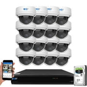 GW Security 8MP 4K Security Camera System with AI Face/Human/Vehicle Detection, 16 Channel DVR and 16 x 8MP Outdoor / Indoor HD-TVI CCTV Dome Camera, Smart AI Alert & Playback