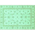 thumbnail image 1 of Ahgly Company Machine Washable Indoor Rectangle Oriental Turquoise Blue Traditional Area Rugs, 5' x 8', 1 of 4