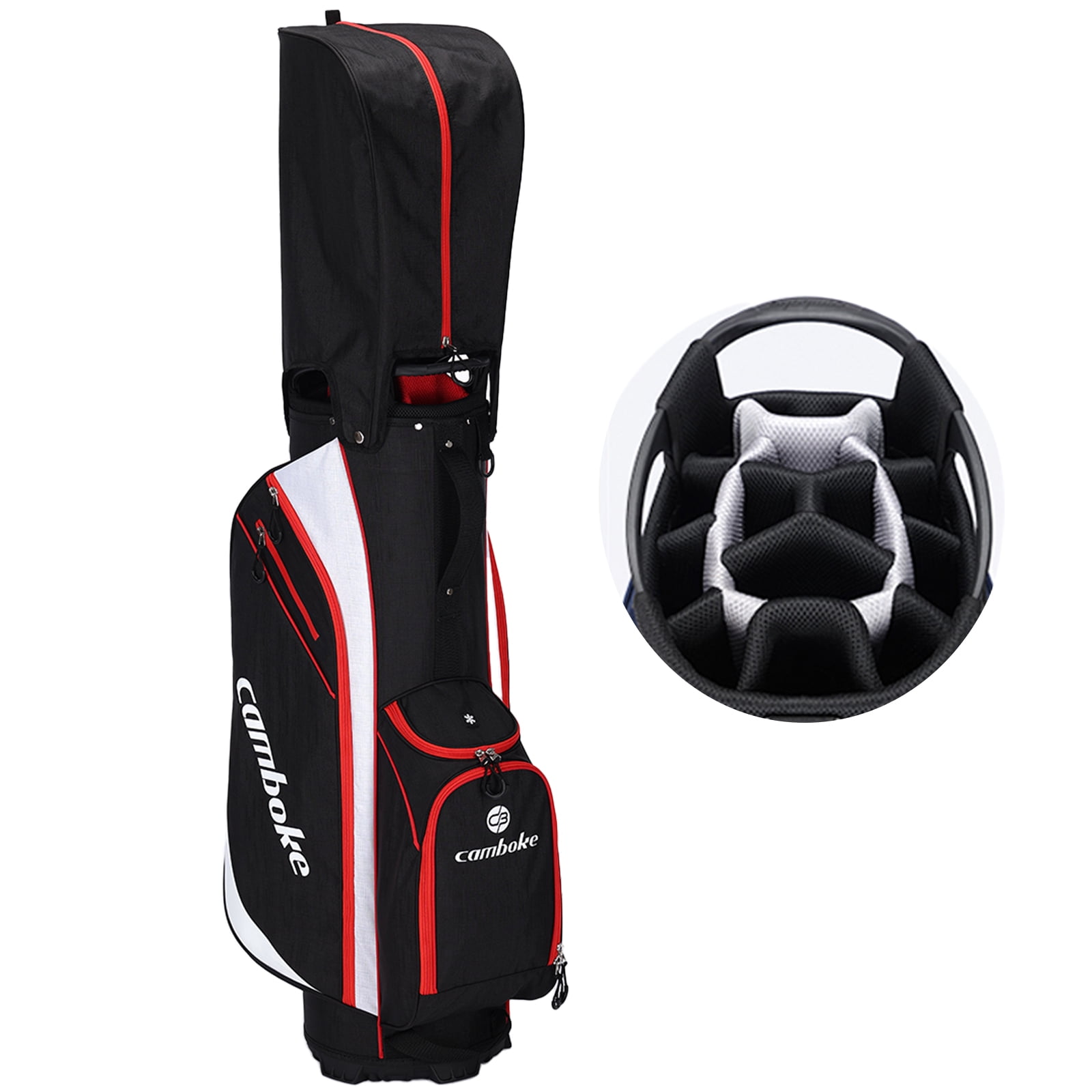 Lightweight Golf Cart Bag with 14-Way Full-Length Dividers, Cooler Pouch, Golf Bag for Men Women with Adjustable Padded Strap, Rain Hood, Golf Club Bag for Carts