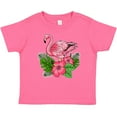thumbnail image 3 of Inktastic Flamingo with Tropical Flowers Boys or Girls Baby T-Shirt, 3 of 5