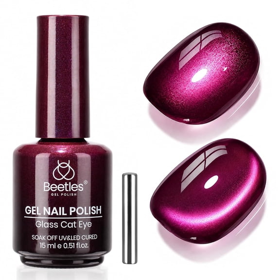 Beetles Purple Cat Eye Gel Polish, 15ML Vampire Kiss Magnetic Purple Gel