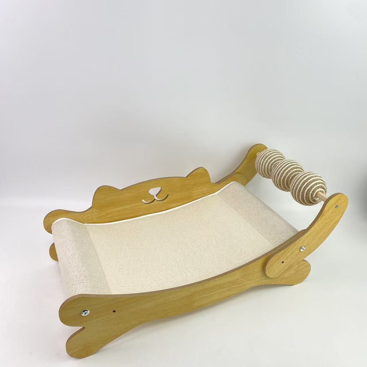 AuroVyxx Pet furniture,Cat Scratcher Bed for Indoor Cats 3-in-1 Scratching Post & Hammock Lounge with Solid Wooden Perch (Easy Assembly)