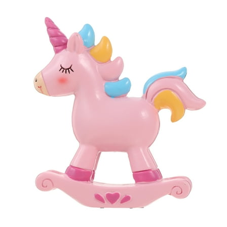 Zehuanyu  Unicorn-shaped Cake Decor Birthday Edible Images Stocking Stuffer Treats Topper Child Pink