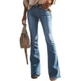 thumbnail image 1 of WILLBEST Jeans Mujer Pantalones Vaqueros Acampanados de Moda para Mujer, Pantalones Vaqueros Elásticos, Cómodos E Informales, Pantalones de Cintura Alta de Color Sólido Con Estilo. Extra Grande, 1 of 8
