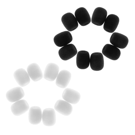 Pack of 20 black and white Sponge Microphone Windmuff Dustproof Noise-resistant Covers