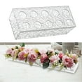 thumbnail image 2 of Jarrón de flores de acrílico, accesorio para fotos, soporte para flores, jarrón rectangular largo, jarrones de acrílico 10 hoyos, 2 of 9