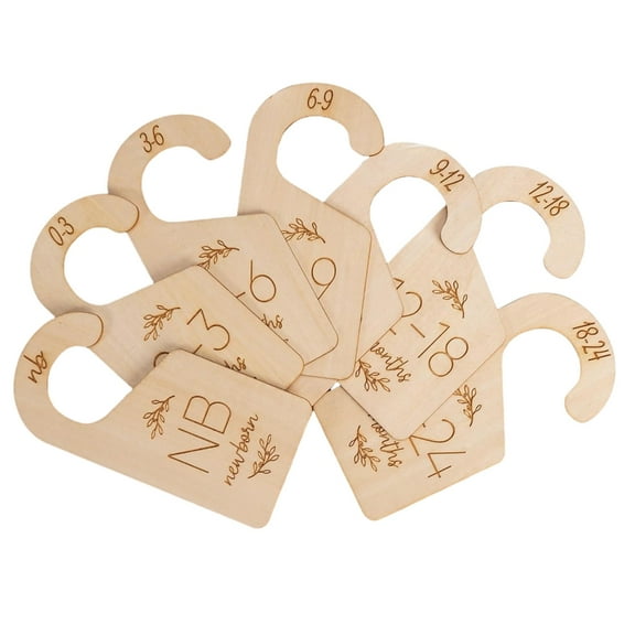 Wood Baby Closet Dividers Hanger Nursery Wardrobe Size Organizers for Newborns