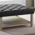 thumbnail image 5 of Furniture of America Hoylton Wood Tufted Ottoman in Natural Tone and Dark Gray, 5 of 6