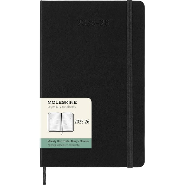 Agenda Moleskine 2025-2026 semanal horizontal grande 13 x 21 cm