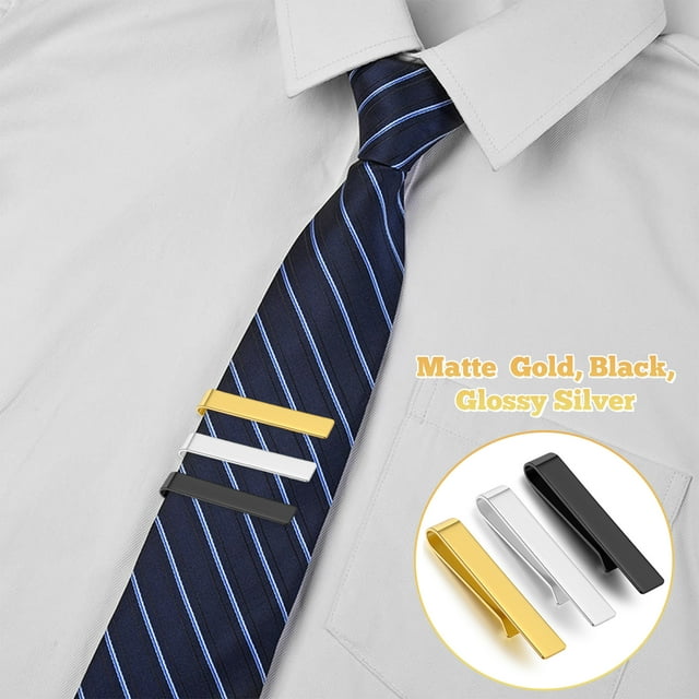 VONKY Stainless Steel Tie Clip Set Accessory For Any Outfit Easy To Sturdy And Durable Skinny Tie Clip