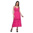 thumbnail image 5 of Moomaya Solid Sleeveless Long Maxi Dress Spaghetti Straps With Lace Trim, 5 of 6