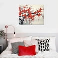 thumbnail image 3 of Creowell  Asian Decor Chinese Painting Wall Art Oriental Red Plum Blossom Canvas Pictures for Bedroom Wall Decor Chinese Ink Painting Home decor for Living Room Modern Artwork 20x16 inch, 3 of 3