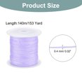 thumbnail image 2 of Uxcell 0.4mm Nylon String for Bracelets 153 Yard Nylon Satin Cord Beading Thread for Jewelry Making Light Purple, 2 of 7