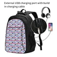 thumbnail image 2 of Wukai Bees And Daisies Striped Travel Laptop Backpack: Business Water-Resistant Bag with USB Charging Port, Ideal College Backpack for Men & Women, 2 of 6