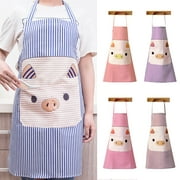 Tablier anti-éclaboussures de cuisine domestique Visland Lovely Pig en polyester avec poches sans manches