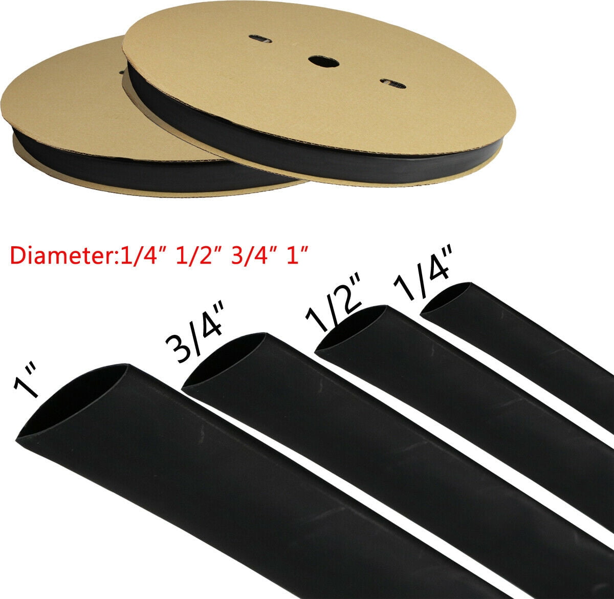 Φ12mm Black 4:1 Heat Shrink Tubing Dual Wall Adhesive Lined Sleeving Cable 1-20M 