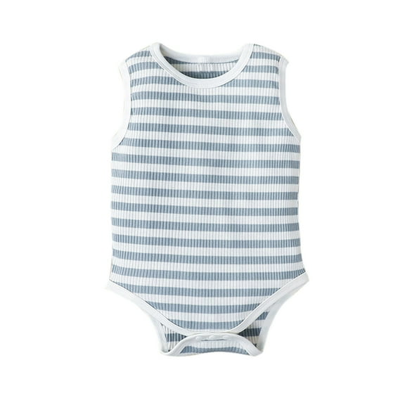 Baby Girls Bodysuits Stripe Sleeveless Round Neck Romper Tank Top Jumpsuits Unisex Boys Sports Clothes Cute Bodysuit