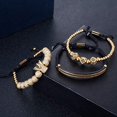 thumbnail image 5 of Pulseras de cuentas de oro, brazalete de moda con dijes de lujo, conjunto de pulseras apiladas reales para hombres y mujeres, el regalo perfecto para quienes amas, 5 of 5